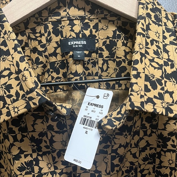 Express Men’s Slim 1MX Floral Button Down Dress Shirt Size XL - Picture 2 of 11